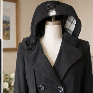 Black Hooded Coat - Stylish Winter Jacket